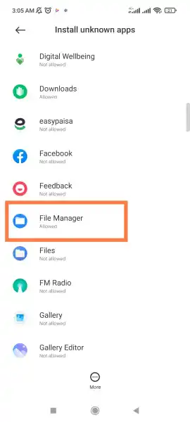 Pobreflix APK Atualizado 2026: Download Seguro e Guia Completo para Android 10 Gerenciador de arquivos selecionado para permitir instalação de APK no Android