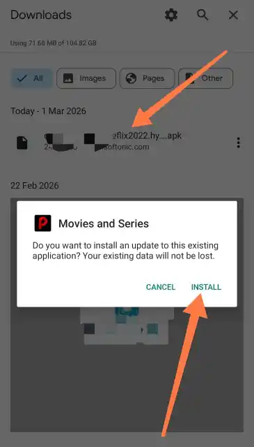 Pobreflix APK Atualizado 2026: Download Seguro e Guia Completo para Android 13 Pop-up do Android com opção Instalar para continuar a instalação do Pobreflix APK