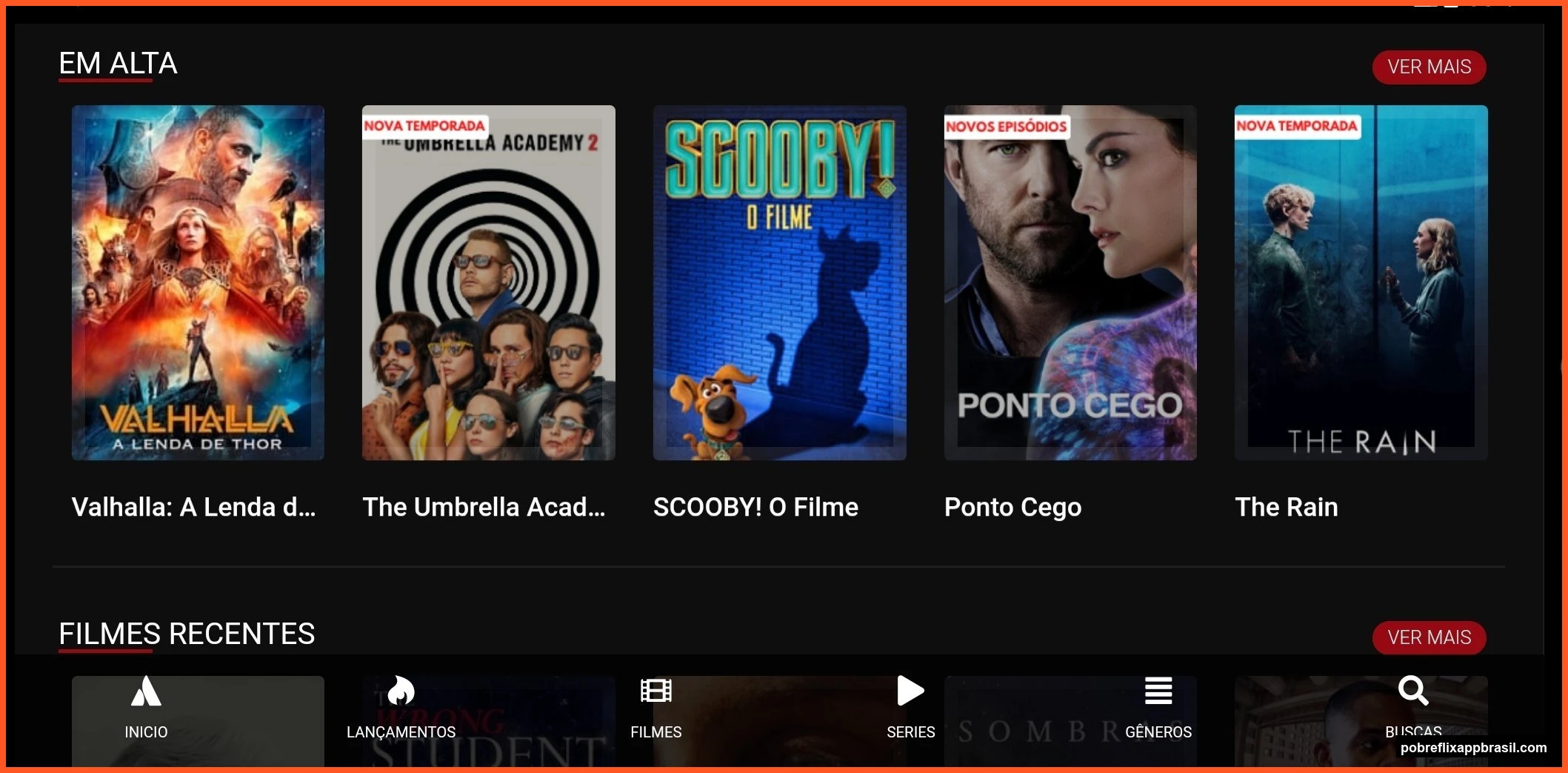 Pobreflix HD: Como Melhorar Qualidade, Audio e Legendas 3 Interface principal do Pobreflix Original